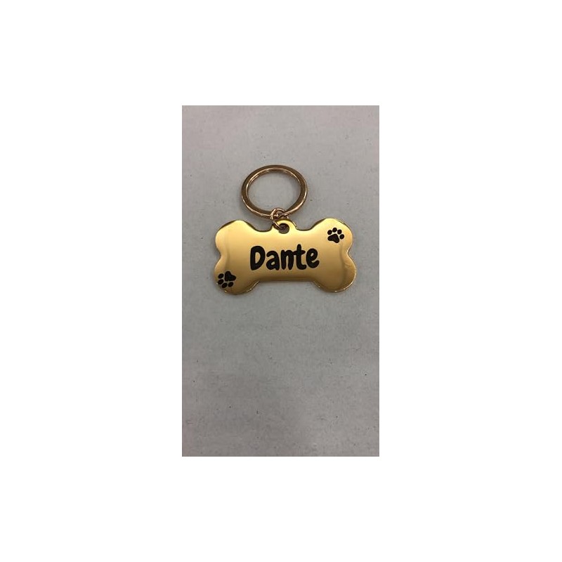 Placa De Identificacion Personalizada Para Perros (M, Plateado)
