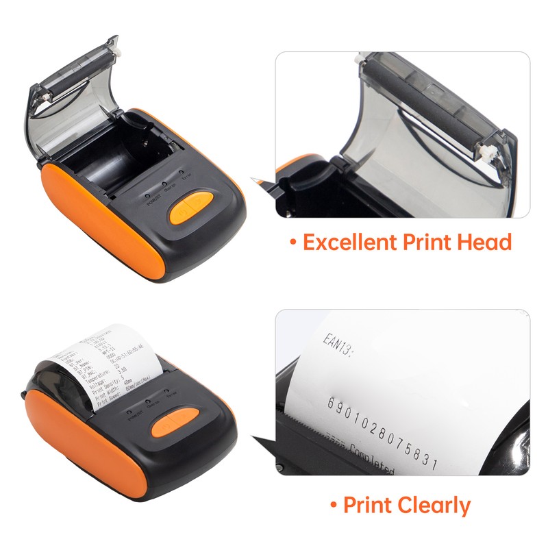 Receipt Printer Portable 58mm Mobile Thermal Printer Wireless BT Mini