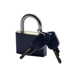 Travel Padlock with Keys – Stainless Steel & Plastic Luggage Lock – Set of 3 Assorted Colours (Black, Grey, Blue) – Compact 4 x 3 x 0.7cm – Secure Bags & Suitcases (Blue)