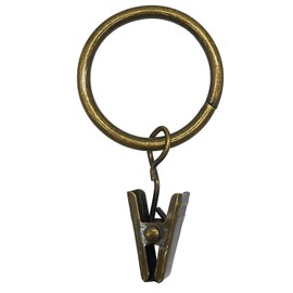 IPEAK 50 Pack Curtain Clips with Rings, Metal Curtain Rings with Clips Hooks 30mm Internal Diameter (Brass)