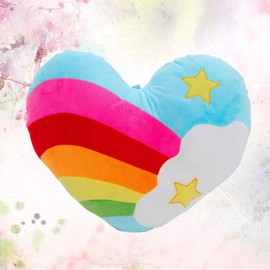 Toyvian Cushion Heart Throw Pillow Christmas Decorative Pillows Rainbow Heart Shaped Pillow, Cute Plush Heart Pillow Valentines Room Decor Valentines Day for Kids or Adults Cushions