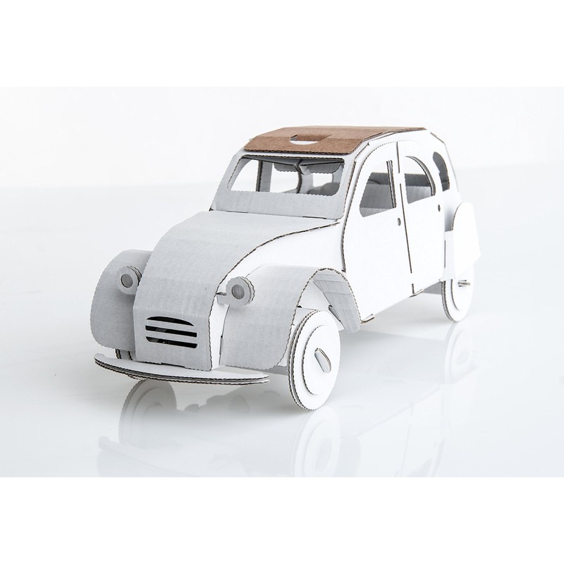 Leolandia Dose Schnecke, vormontiert Creative Karton Auto Modell, Weiß