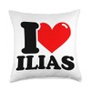 I HEART Ilias I Love Ilias Throw Pillow, 18x18, Multicolor
