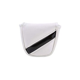 Putter Cover, Headcover, Compatible with Odyssey 2 Balls, Magnetic Type, Solid Color (White (Black Line)