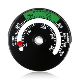 1 Piece Magnetic Stoves Thermometer, Log Burner Temperature Fireplace Flue Gauge Wood Burner Monitor Thermometer Burning Stove Accurate Oven Temperature Meter Accessories for Wood and Chimney Pipes