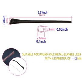 Eyeglass End Tips Ear Sock Pieces Silicone Eyewear Anti-Slip Comfort Replacement for Thin Round Metal Glasses Legs