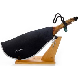 Ham Cover Black with Grey Border Jamonprive - Ideal as a Cover for Serrano or Iberico Pata Negra Ham & Italian Prosciutto - 80% Cotton and 20% Fibres