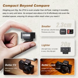 ZENI ZF04 Camera Flash, 6500K±200K Mini Flash for Canon, Sony, Fuji, Nikon, Panasonic, Olympus (ZF04-Black)