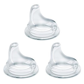 NUK - Boquilla de silicona de repuesto para vasos NUK Active y Learner, transparente, paquete de 3