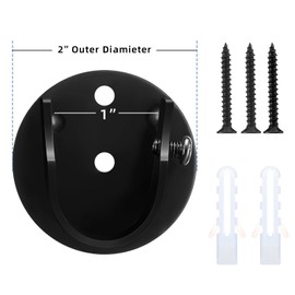 Weysat 4 Pieces 7/8" to 1" Inside Mount Curtain Rod Bracket Socket Stainless Steel Curtain Rod Holders for Wall Window Frame and Closet(Black)