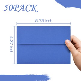 50 Pack A2 Envelopes for Invitations,4.37x5.75 Envelopes,A2 Envelopes Blue Self Seal,Printable Envelopes for Wedding,Invitation,Baby Shower,Envelopes for 4.37x5.75 Cards