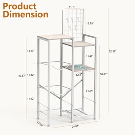 Water Dispenser Stand 5 Gallon Water Jug Holder with Wood Tabletop Shelf, 3 Slots 5 Gal Water Bottle Holder Storage Rack for Home, Office, Garage Organizer Rustic Gray