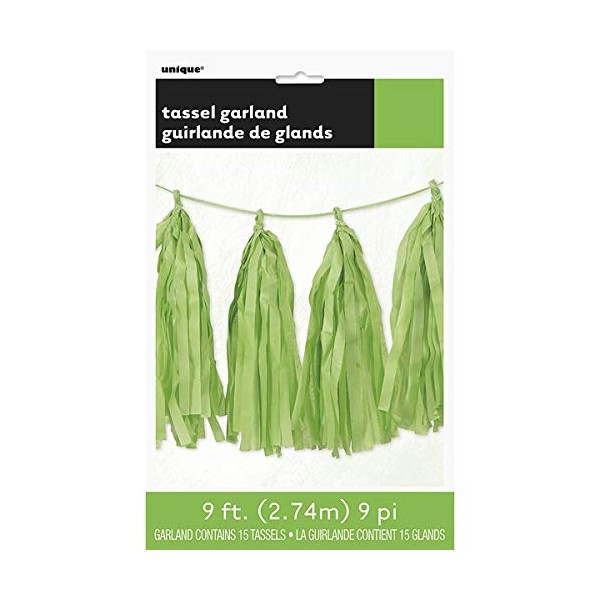 Unique Party 62957 - 9ft Tissue Paper Lime Green Tassel