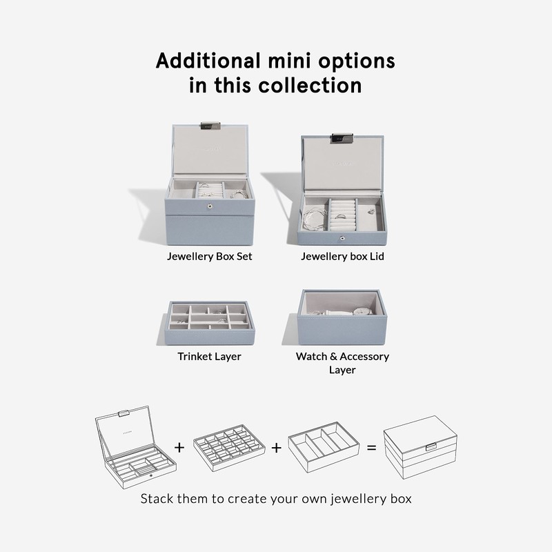 Stackers Dusky Blue Mini Jewellery BoxTrinkets Layer