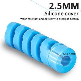 32 Pcs Cord Protector, Charger Cord Protector,Cable Protectors Set - Silicone Flexible Cords Protectors, Mouse Cable Wire Compatible for Phone, USB, Type C Charger (Black, Pink, Blue, Yellow)