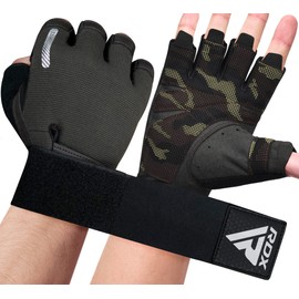 RDX Weight Lifting Gloves, Extra Stretchy Long Wrist Support, Full Palm Grip, Men Women Fitness HIIT Workout Bodybuilding Strength Training Cycling Exercise Home Gym Equipment