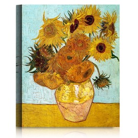 A&T ARTWORK Twelve Sunflowers by Vincent Van Gogh. The World Classic Art Reproductions, Giclee Canvas Prints Wall Art for Home Decor, 16x20 inches