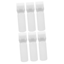 LALAFINA 2sets Curly Hair Bottle Hair Colour Alicator Bottle Root Comb Applicator Bottle for Hair Oil Easy Squeeze Dispenser Comb Head 3pcs*2