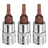 HARFINGTON 3pcs H3 Hex Bit Socket 1/4" Square Drive Metric