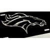 BLVD 3D Engraved Denver Broncos Car Tag Diamond Etched Black