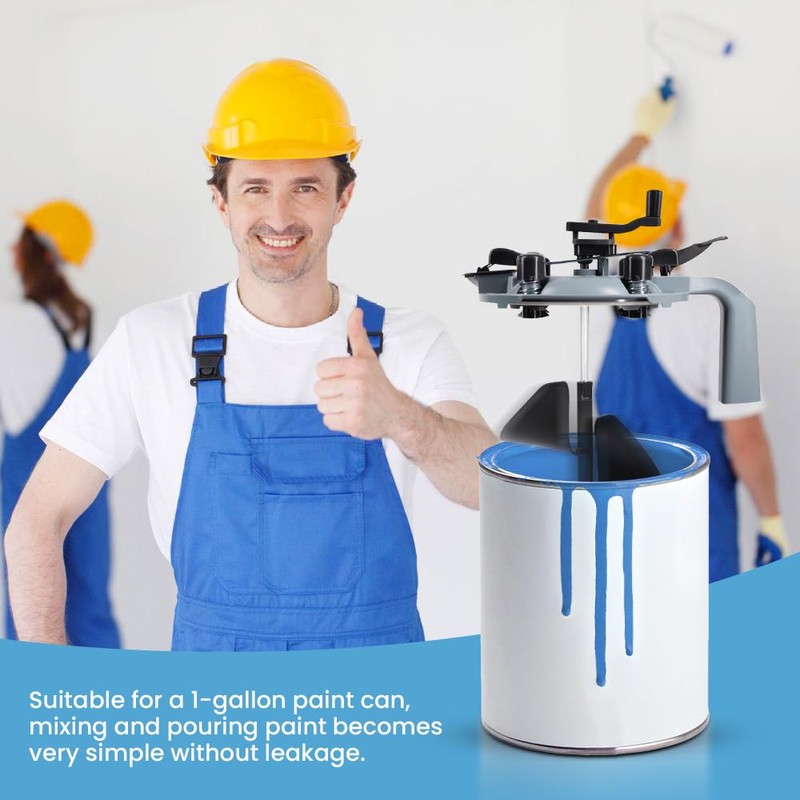 Paint Mixing Mate Lid 1Gallon Paint Can Mixer With Hand-crank