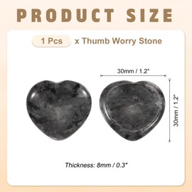 PATIKIL Thumb Worry Stone for Anxiety, 1.2" Natural Heart Crystal Stone, Polished Gemstone Hand Carved Pocket Rock Anxiety Crystals for Women Stress Gifts Meditation, Black White