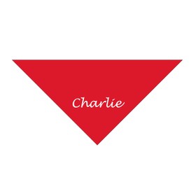 Generic Red Dog Bandana, 20 Names to Choose from, 100% Polyester Dog Scarf, Dog Handkerchief for Girl or Boy, All Seasons (Charlie, Large)