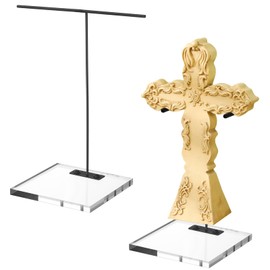 RattanView 2 Pcs Artifact Display Stand 8 Inch Adjsustable Mask Display Stand Puppet Sculpture Wand Holder for Figurines Ushabtis Egyptian Pre Columbian Roman Greek Statues