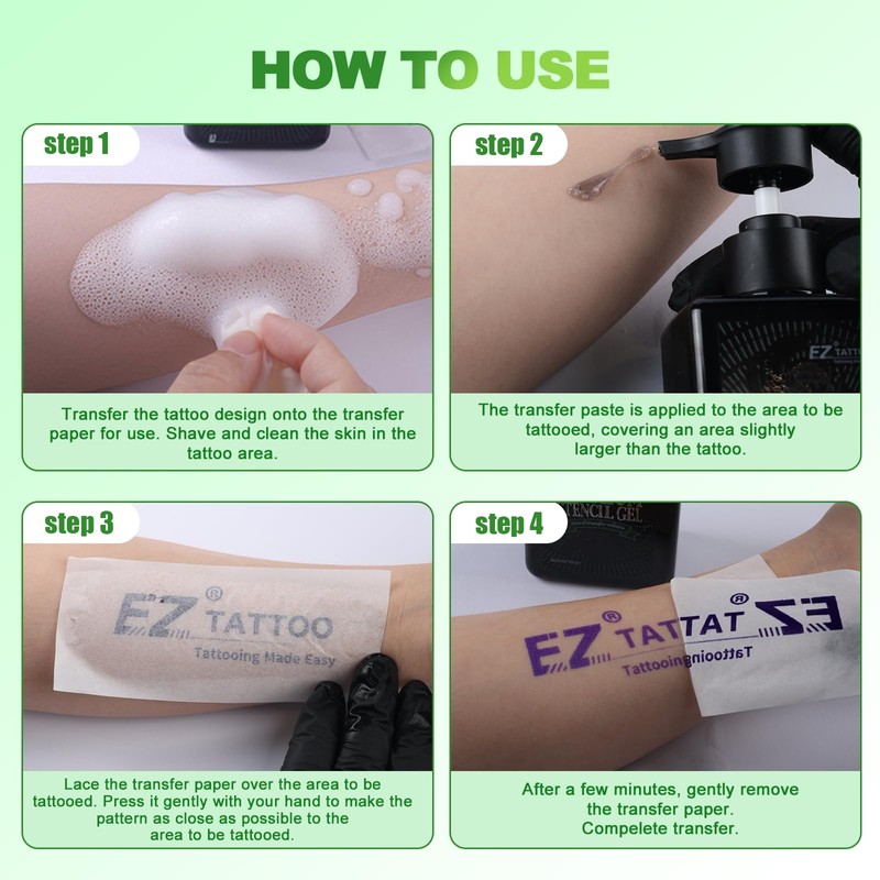 EZ Tattoo Stencil Gel - 10OZ Mild Skin-Friendly Transfer Gel,