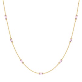 Women's Necklace, 925 Sterling Silver, 14 Carat Gold-Plated Necklace, Women's Birthstone, Women's Chain Pendant Necklace for Women, Jewellery, Christmas, Birthday Gift for Her Wife Girlfriend Mum