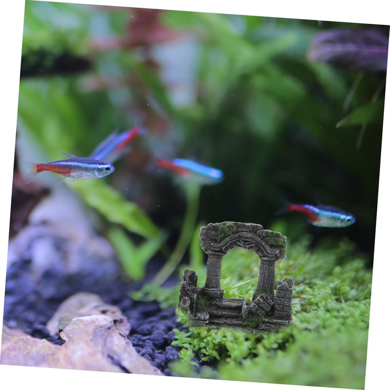 CIYODO Aquarium Decor Resin Roman Column Fish Tank Ornaments Classical