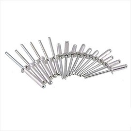 BE-TOOL Rivets, Aluminium Pop Rivets Large Flange, Open-End Dome Head Blind Rivets 2.4/3.2/4/4.8mm Pack of 50 (4 x 16 mm)