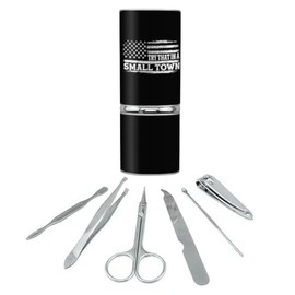 GRAPHICS & MORE Try That in a Small Town Stainless Steel Manicure Pedicure Grooming Beauty Care Travel Kit