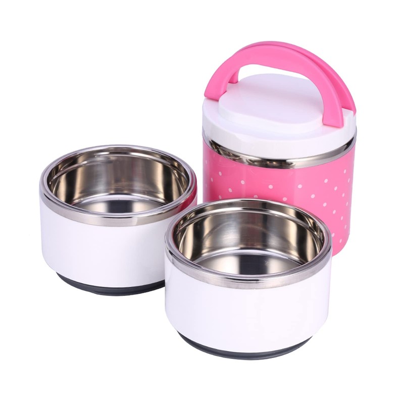 QANYEGN Stainless Steel Insulated Lunch Box, Stackable Lunch Box, 3