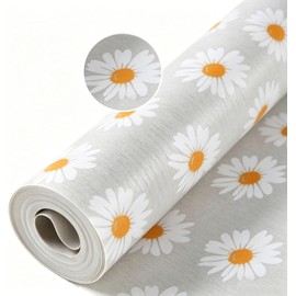 30x500cm Forro para Repisass y Cajones, Cajón para Frigorífico Impermeable y Antiadherente, Fácil de Cortar y Colocar (Motivo de crisantemo)