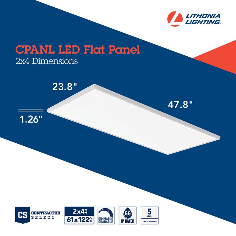 Lithonia Lighting CPANL 2x4 LED Flat Panel Light, 2 ft.