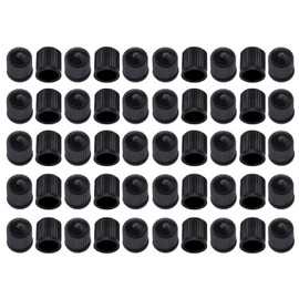50 x Heavy Duty Plastic Car Valve Caps Black for Schrader Valve Car Auto Car Moped Motorcycle Scooter Truck Wheelbarrow Bike Ideal Tyre Valves Replacement Caps Cover