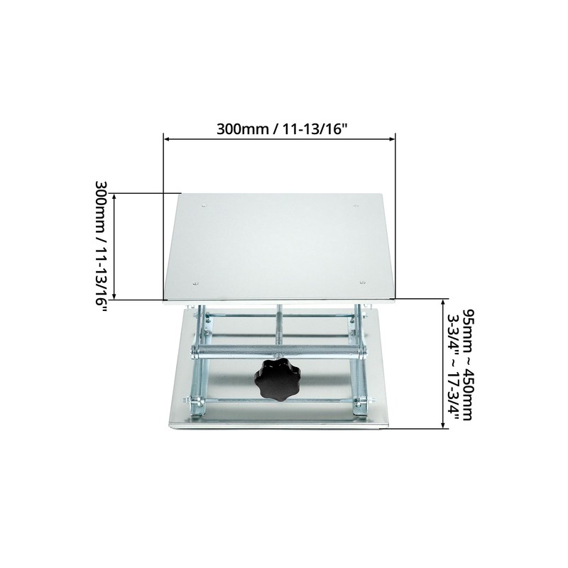 QWORK Lift Tables, 12"x12" Lab Scissors Jack, 304 Stainless Steel