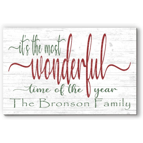 Custom Most Wonderful Time Of The Year Christmas Sign SOLID