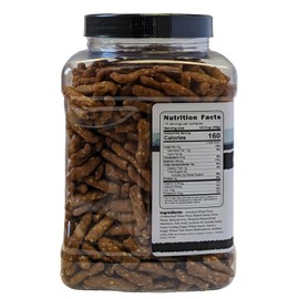 Sesame Sticks Snacks Honey Roasted 1 lb. - By Medley Hills Farm in Reusable Container - Fresh honey roasted sesame sticks - Sweet and Salty Flavored snacks