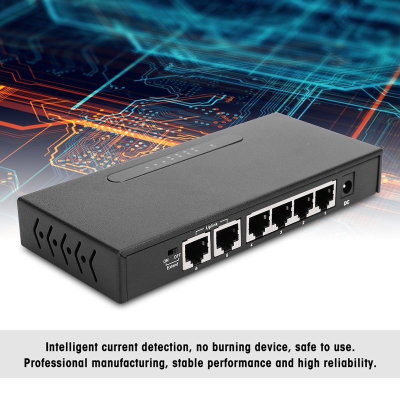 6 Port 4 Ways Poe Power Supply Switch Internet Monitoring