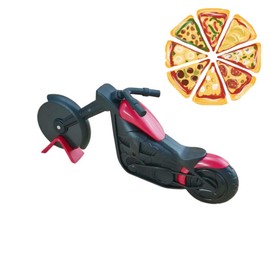 Motorcycle Pizza Cutter, Pizza Slicer Cutter Wheel with Stainless Steel Blade Funny Pizza Gifts with Display Stand