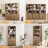 Farmhouse Bookshelf With Storage,70.87''Tall Modern 5-Tiers Storage Bookcase With Adjustable