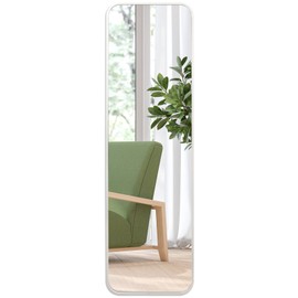 Giftgarden 14”x47” White Full Length Mirror Aluminum Frame, 47” Long Full-Mirror Tall Dressing Mirror, Wall Mounted or Hanging Over Door for Bedroom Bathroom Closet