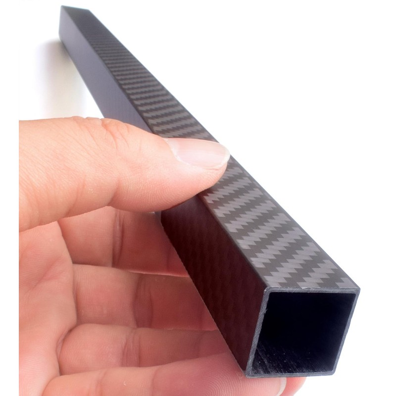 1pcs Square Carbon Fiber Tube 20x20x420MM,1.0MM Wall Thickness,12/16/25MM Available,3K Roll