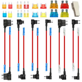 Pack of 12 Mini Micro Micro2 Standard Fuse Car Standard Blade Fuses, 16 Pieces Mini Micro Micro2 Standard Blade Fuse Adapter, Car Fuse Adapter Car Fuses 5A/10A/15A/20A (Mixed)