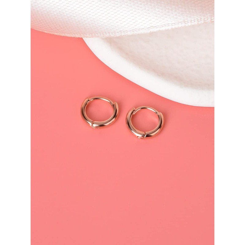 Lansora Mini Tiny Huggie Hoop Earrings Top Upper Ear Cartilage