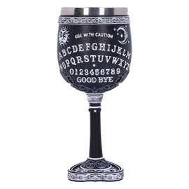 Nemesis Now B5141R0 Black and White Spirit Board Goblet Glass, Resin w/stainless steel insert, 18cm