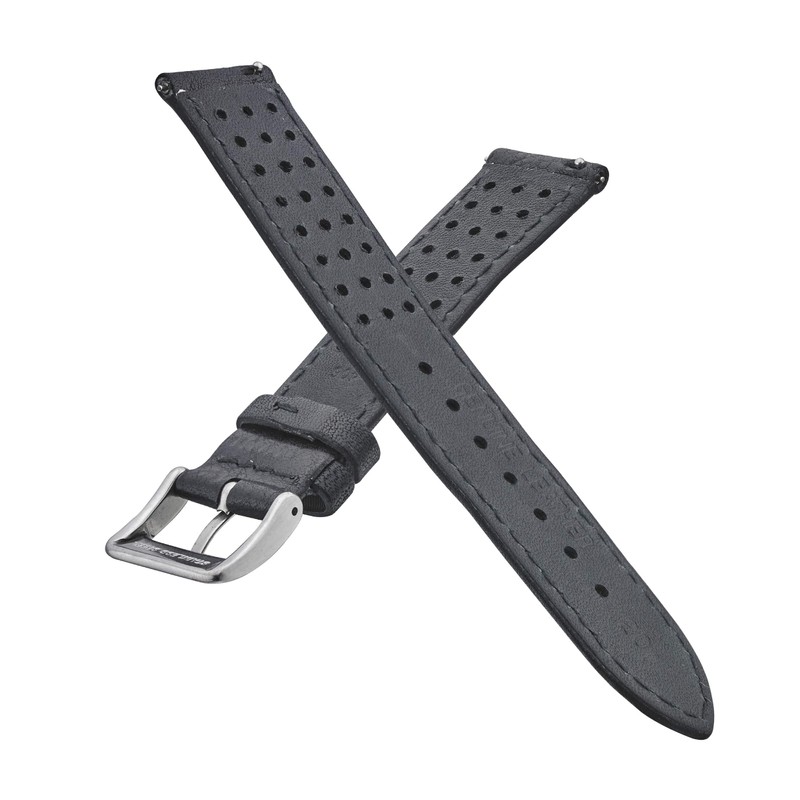 Soft Perforated Leather Watch Band with Quick Release Spring Bars
