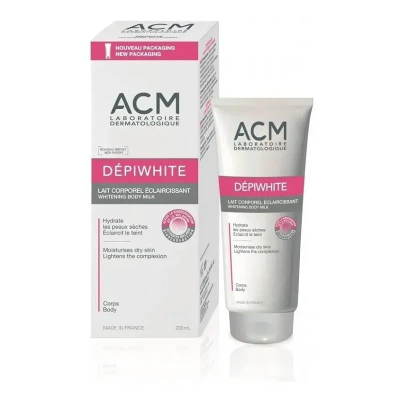 Leche Corporal Despigmentante ACM Dépiwhite para Manchas, Hipoalergénica y Libre